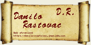 Danilo Rastovac vizit kartica